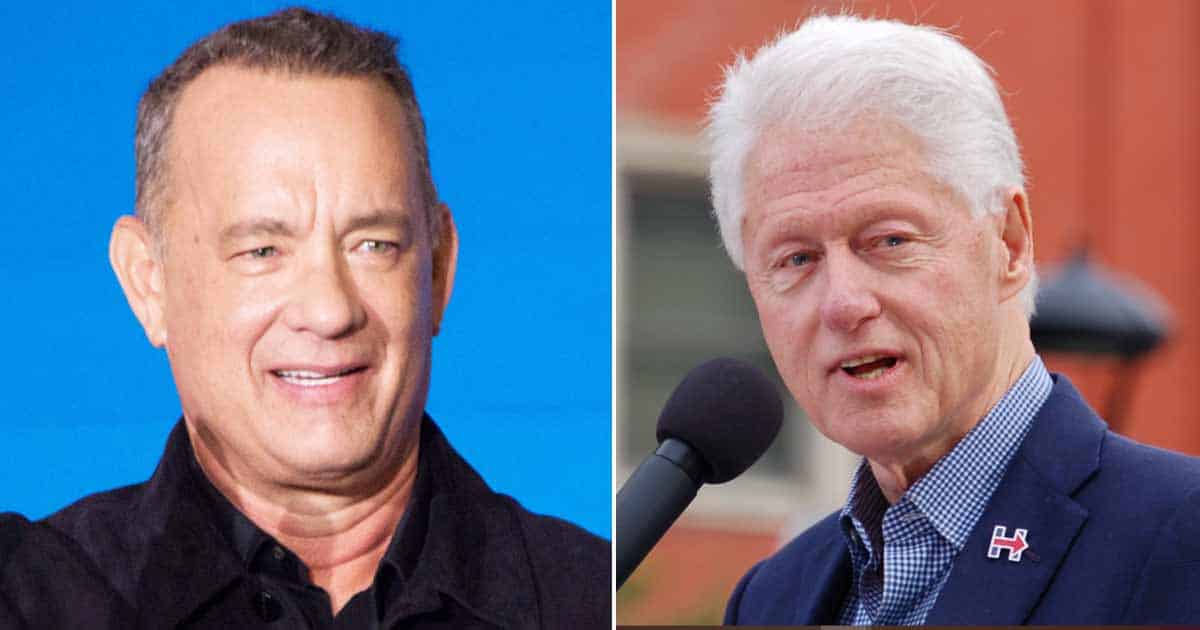 In conversation with Tom Hanks, Clinton says 'democracy is fragile right now'