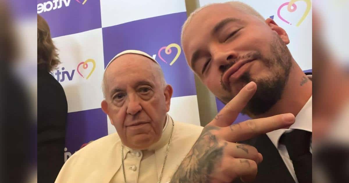 J. Balvin takes goofy selfies with 'coolest' Pope Francis