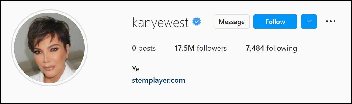 Kanye West Changed Instagram Profile Photo To Kris Jenner