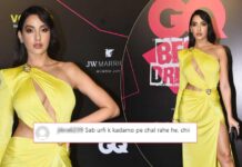 Nora Fatehi Flaunts Her Curvaceous Figure In A Yellow Body-Fitting Gown With Cut-Out Across The Br*asts, Netizens Aren’t Impressed!