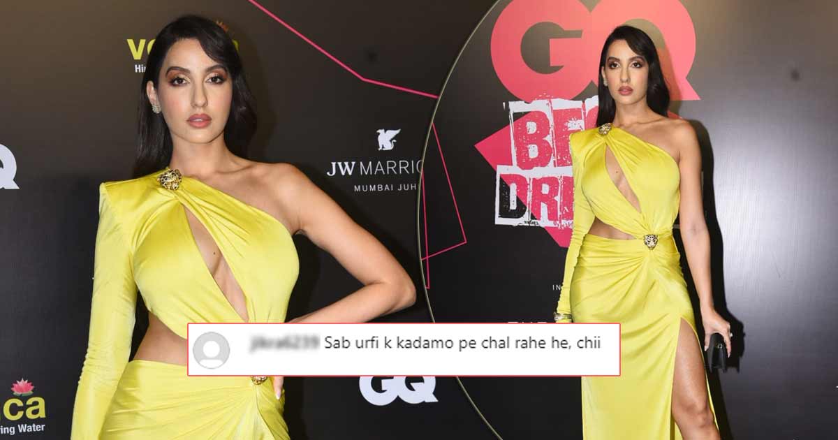 Nora Fatehi Flaunts Her Curvaceous Figure In A Yellow Body-Fitting Gown With Cut-Out Across The Br*asts, Netizens Aren’t Impressed!