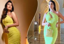 Sonal Chauhan And Nora Fatehi rock the Neon green Midi Dress