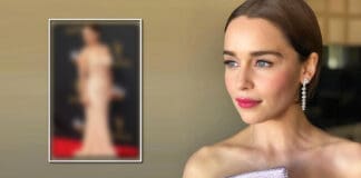 When ‘Mother Of Dragons’ Emilia Clarke Risked A N*p-Slip In A Plunging Neckline Shimmery Gown - Deets Inside