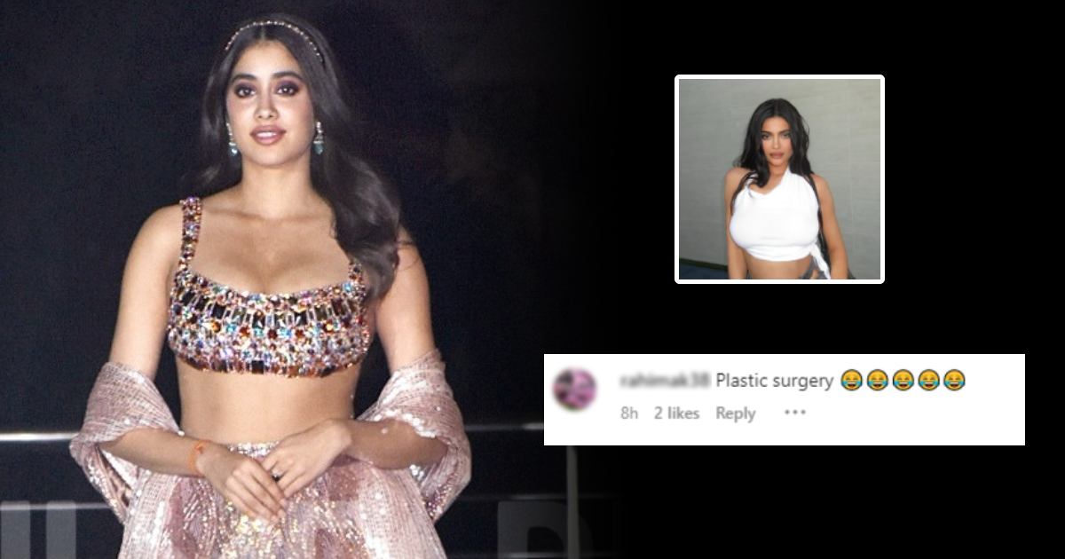 Janhvi Kapoor Compared To Kylie Jenner As She Sets A Scintillating Display With Her Deep-Plunging Neckline Blouse, Netizens Troll Her!