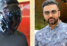 Raj Kundra’s Latest Mask At A Diwali Bash Has Netizens Laughing, Troll Him Saying “He Thinks He Is Some Super Hero?”