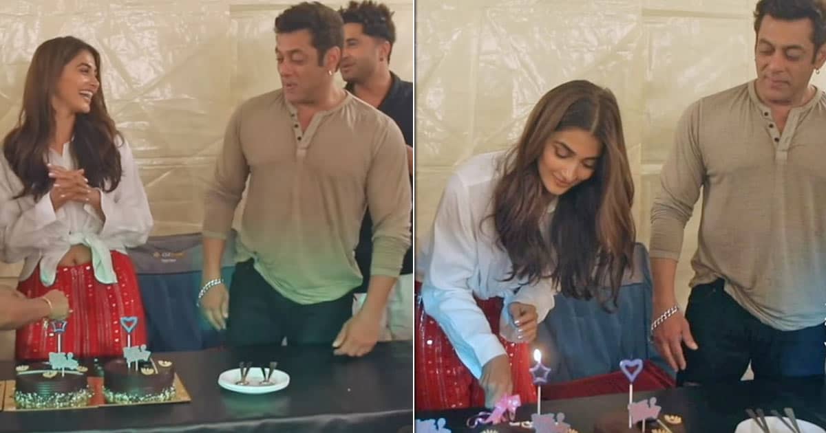 Salman Khan Celebrates Pooja Hegde's Birthday on Kisi Ka Bhai Kisi Ki Jaan' set along with Venkatesh, Jagapathi Babu & the rest of the team, watch the fun video