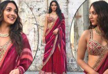 When Kiara Advani Exposed Her Toned Midriff Coupling A Plum Coloured Gharara Set With A Low-Cut Neckline Blouse, Check Out