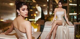 Janhvi Kapoor Makes Heads Turn In A Shimmery Beige Outfit At Filmfare Middle East Achievers Night 2022