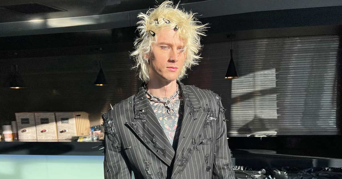 Machine Gun Kelly Makes Heads Turn At The AMAs 2022 By Wearing A Spiked Suit