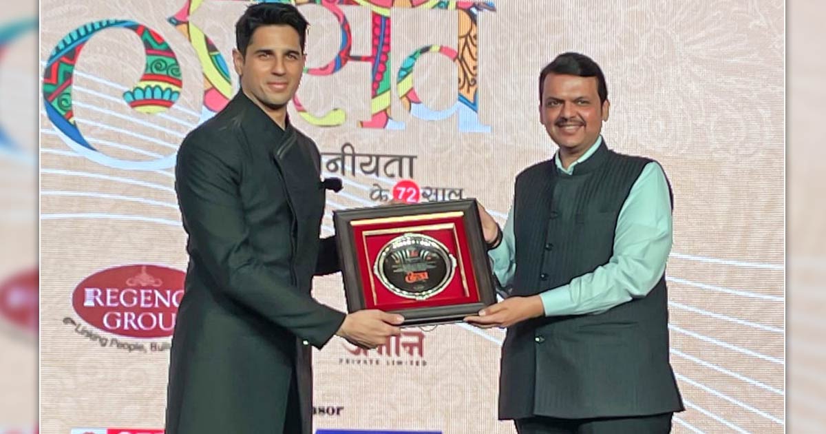 Sidharth Malhotra, 'Thankful and Grateful' As He Receives Award for His Contribution to Indian Films.