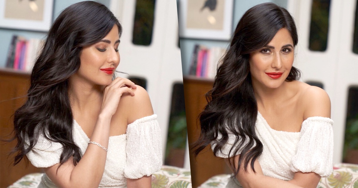 Katrina Kaif Welcomes ‘Tis The Season In A S*xy White Sequins One-Shoulder Dress With Red Bold Lips - See Pics