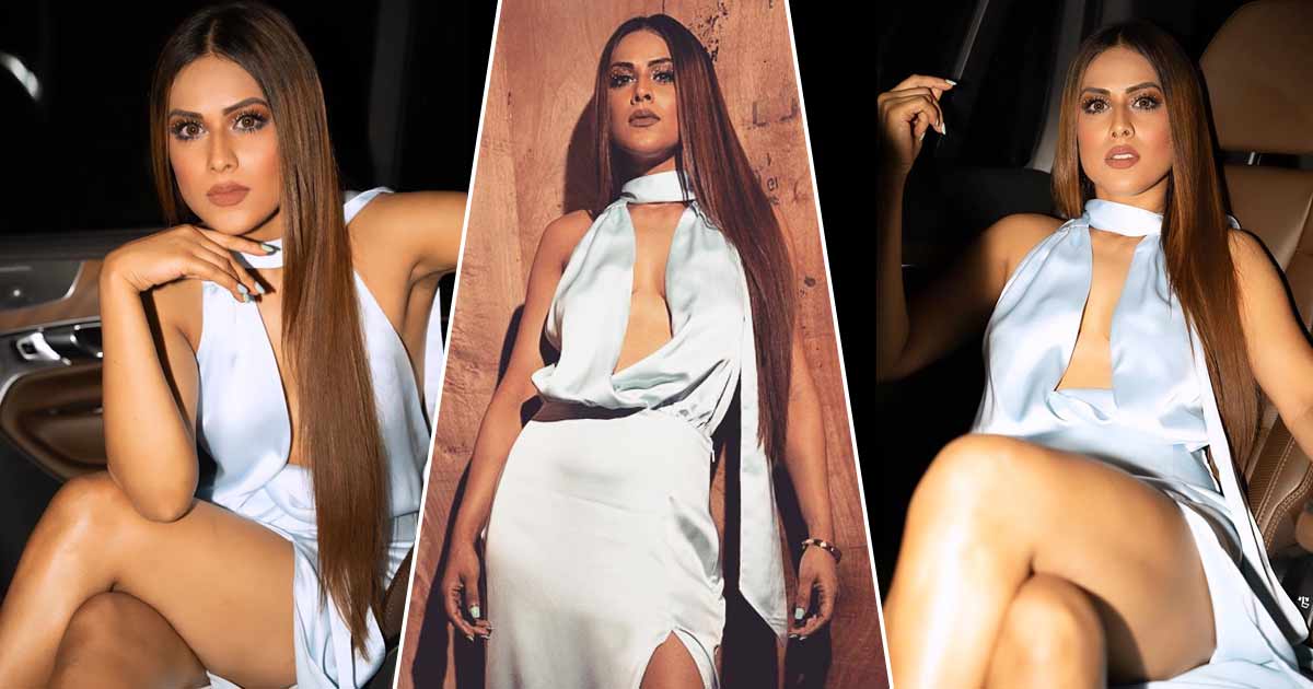 Nia Sharma Flaunts Her Toned Legs In A Satin Dress Showcasing Her Busty Assets, Check Out!