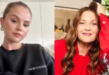 Selena lip-syncs to an old Drew Barrymore clip; senior actress approves