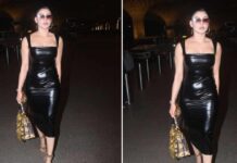 Urvashi Rautela knows how to ace a sext latex dress makes heads turns, as she gets captured at the Mumbai Airport