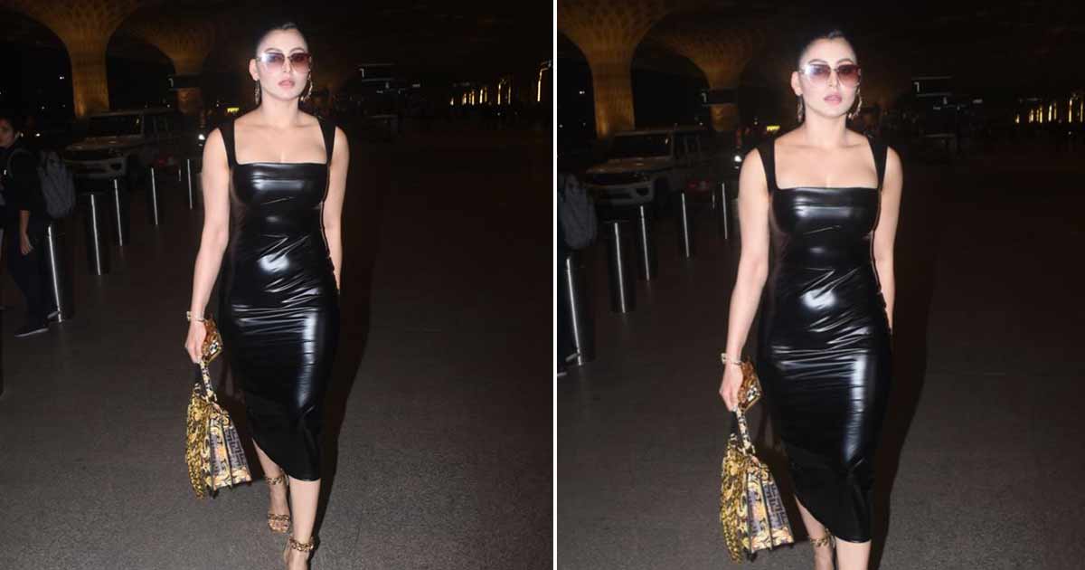 Urvashi Rautela knows how to ace a sext latex dress makes heads turns, as she gets captured at the Mumbai Airport