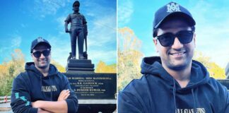 Vicky Kaushal gets a picture clicked with Sam Manekshaw's statue