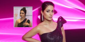 When Hina Khan Looked Seemingly Uncomfortable & Kept Adjusting Her Assets In A One-Shoulder Thigh-High Slit Gown