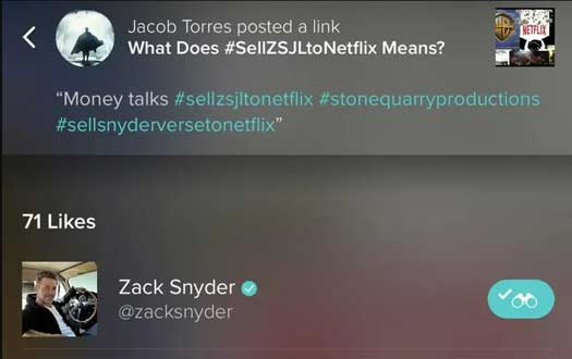 Did Zack Snyder Endorse His Fans' Calls For Netflix To Buy SnyderVerse