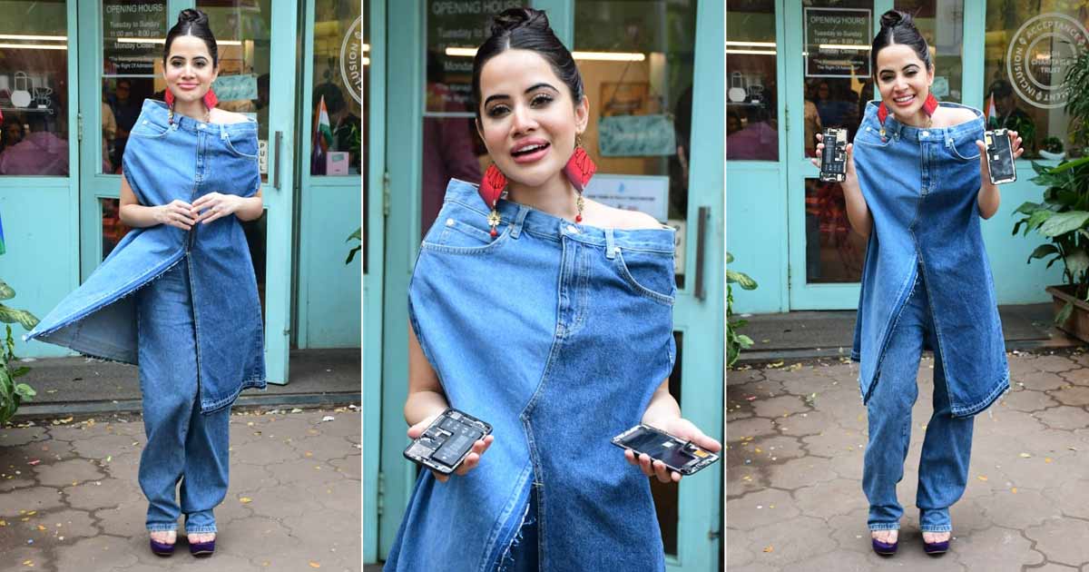 Uorfi Javed Spellbounds With Her Quirky Style Once Again As She Fashions A Top Out Of A Denim Pant While Netizens Troll Her Saying "Ranveer Kumar Ki Behen"