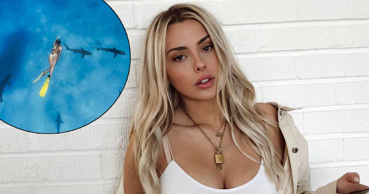 YouTuber Corinna Kopf Once Left A Major Thirst Trap In Black Thongs Exposing Her B*tt In A Sea Full Of Sharks!