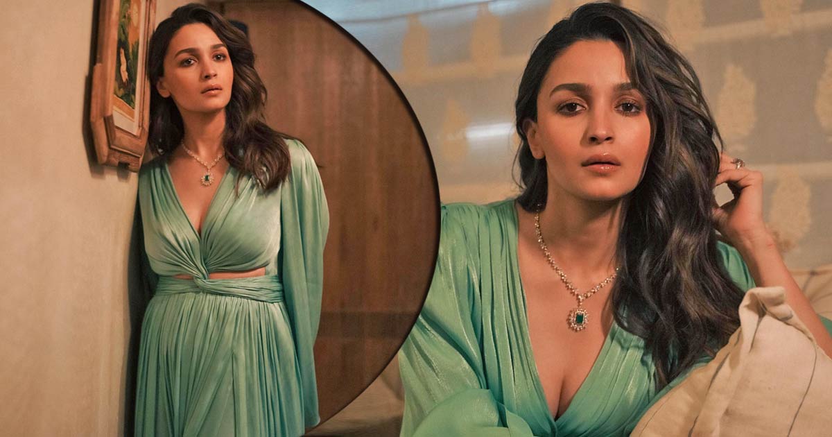 Alia Bhatt Makes A Chic & Sultry Appearance Flaunting Her Postpartum Weight Loss In A Sage Green Outfit With Thigh-High Slit