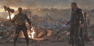 Captain America Lifting Strombreaker In Avengers: End Game