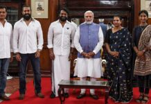 KGF and Kantara team Vijay Kiragandur of Hombale Films, Yash and Rishab Shetty met honourable PM Shri Narendra Modi