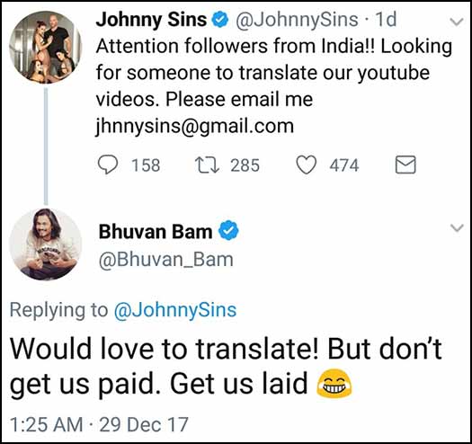 When Bhuvan Bam Hilariously Trolled P rnstar Johnny Sins Who