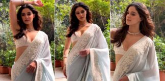 Ananya Panday Gets Trolled For Posing Sultrily At Sister’s Wedding Looking Ethereal In A Powder Blue Saree