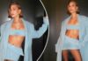 Hailey Bieber's Tiny Skirt & Top Barely Covers Her Assets As She Sensually Stares, Making Every Heart Skip A Beat Flaunting Her Toned Torso - Deets Inside