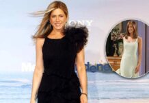 Jennifer Aniston Gives A Glimse Of What Rachel Green's Life In Paris Would've Looked Like 2 Decades Later In A Slinky Pale Gold Dress