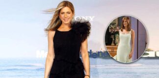 Jennifer Aniston Gives A Glimse Of What Rachel Green's Life In Paris Would've Looked Like 2 Decades Later In A Slinky Pale Gold Dress