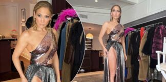 Jennifer Lopez Dons A Dangerously Thigh-High Slit Metallic Gown Flaunting Her Toned Body & Cleav*ge Through It - See Pics Inside