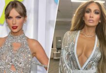 Jennifer Lopez's Golden Deepest Plunging Neckline Or Taylor Swift's Rhinestone Detailing Outfit - Who Wore The Bodysuit Better?