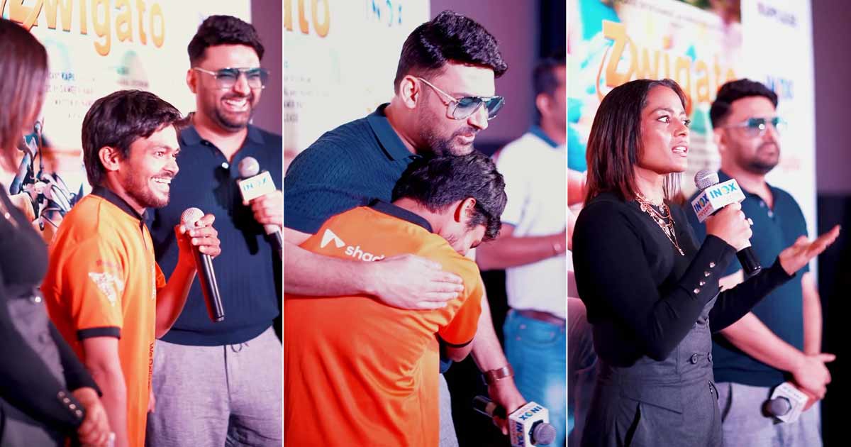 Kapil Sharma has a special moment with delivery boys at 'Zwigato' screening