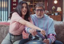 Navya teams up with grandpa Big B for a banking commercial