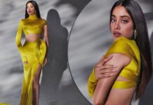 Janhvi Kapoor Flaunts Her Washboard Abs & Hourglass Figure In An Acid Yellow Sculpted Co-Ord Set!