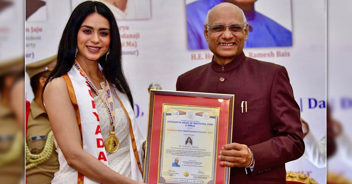 Actress Soundarya Sharma was recently honored by the Governor of Maharashtra for 'Street Shakti Rashtriya Praskar' for 2023