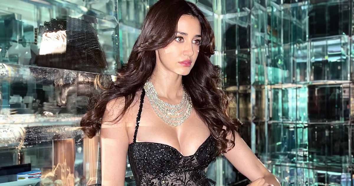 Disha Patani Oomphs In A Sheer Corset Gown With A Raunchy Neckline & Thigh Slit & Serves Black Hot Swan Vibes