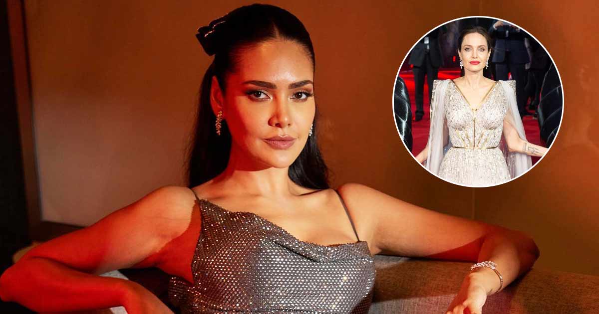 Esha Gupta Virtually Has A Wardrobe Malfunction As Her Busty Belongings Pop Out Of Her Deep Neck Shimmery Robe, Netizens Name Her “Indian Angelina Jolie”