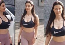 Giorgia Andriani Flaunts Her Toned Physique In Black Sports Bra Along With Post Workout Glow As She Gets Spotted Post Her Gym Session- Check Video Now