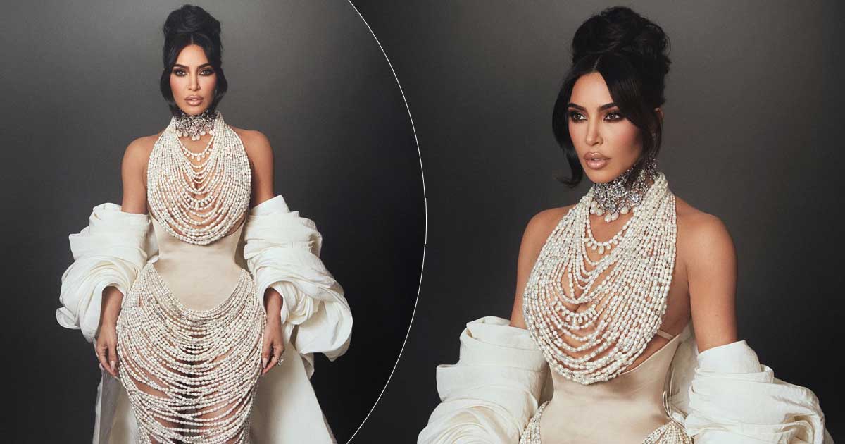 It took 1000 hours of labor for Kim Kardashian to be draped in 50,000 freshwater pearls following this year's Karl Lagerfeld theme
