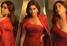 Krystle D’Souza Adds Spice To Her Fashion Game In Scarlet Red Ensemble Showing Off Her B**bs & Thighs – We Can Feel The Heat!