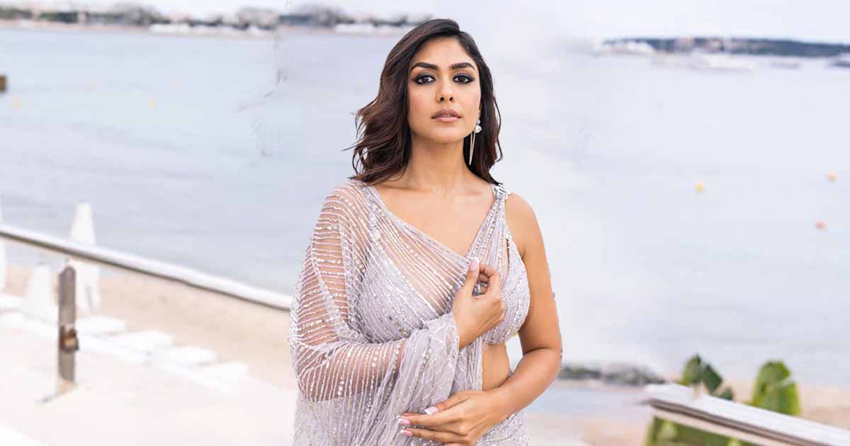Mrunal Thakur embodies her real “Desi Girl” avatar in her first official red carpet appearance at Cannes, draped in a stunning Falguni and Shane Peacock saree