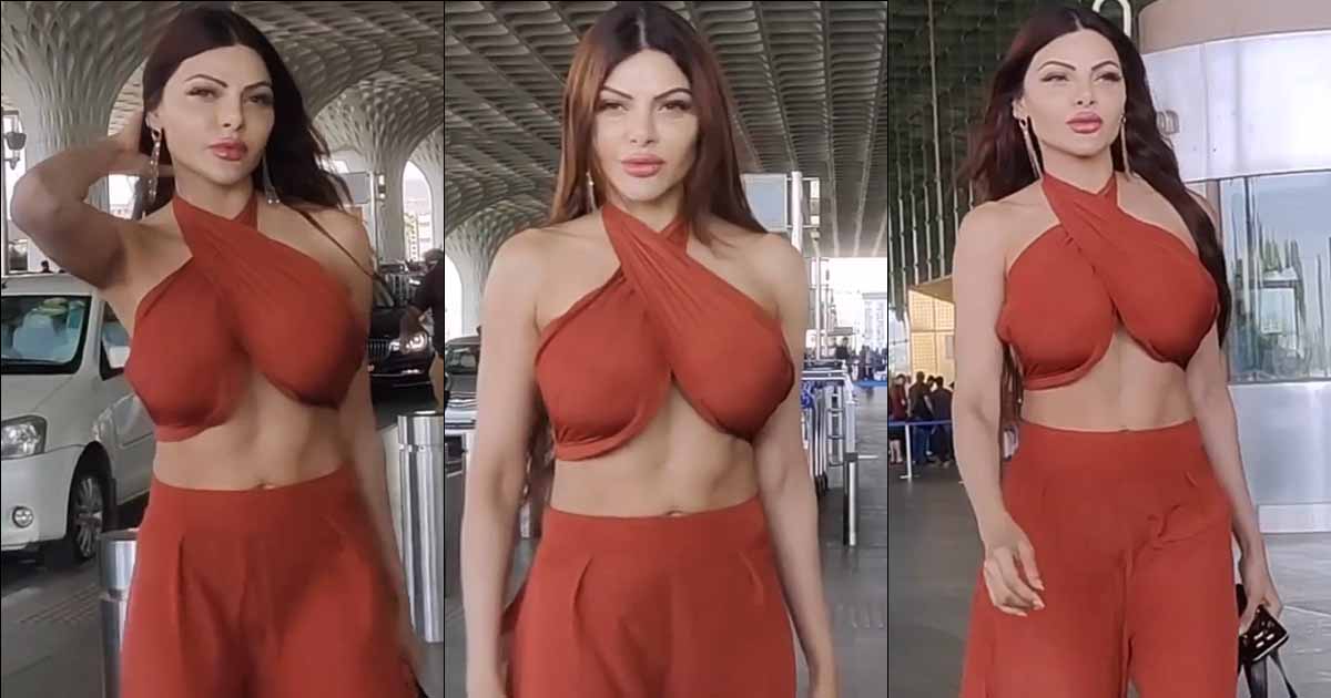Sherlyn Chopra Holds Her Halter Neck Top Which Couldn't Support Her B**bs On A Windy Day, Netizen Troll