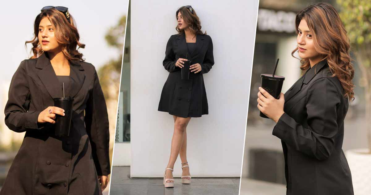 Social Media fame Anjali Arora Sizzles in Hot Black Blazer Dress