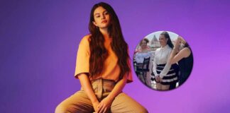 Selena Gomez Nearly Escapes Marilyn Monroe Moment In Her Tiny Skater Skirt During Fan Meet In Paris – Watch
