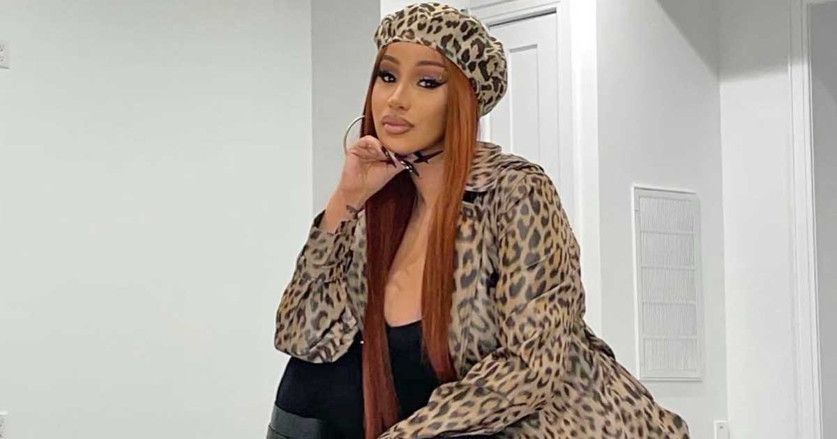 Cardi B has her tampon string swinging at show