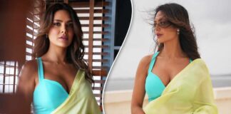 Ashram Actress Esha Gupta Turned Up The Heat By Flaunting Her Voluptuous B**bs In This Stunning Green Saree Proving Herself As The Undisputed Queen Serving A Steal-Worthy Look!