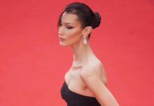 Bella Hadid Exudes Raunchiness As She Bares Her B**bs In An Alluring Off-Shoulder LBD With Keyhole Neckline - Check Out